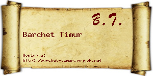 Barchet Timur névjegykártya